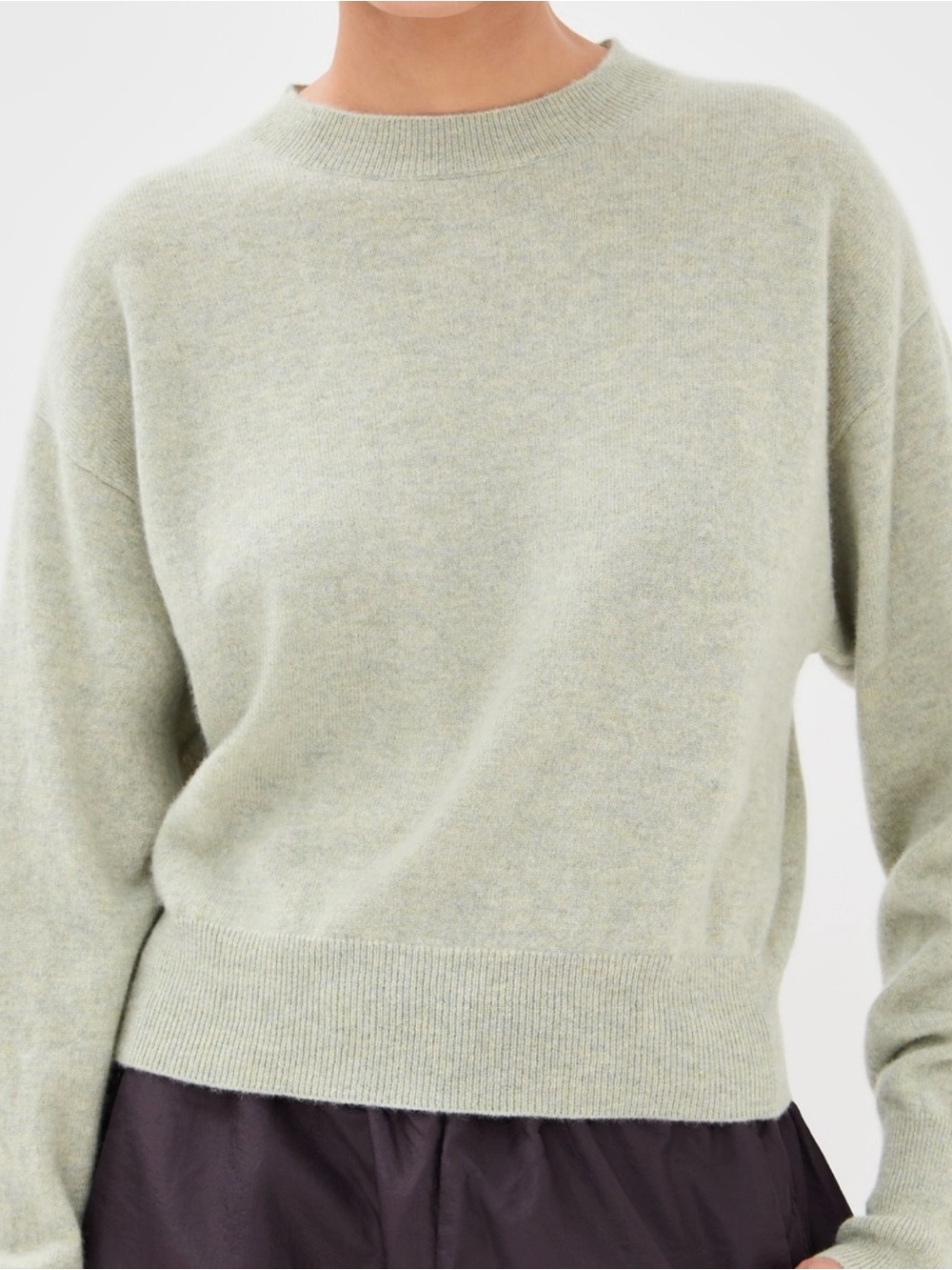 Le Kasha Women's Crewneck Cashmere Sweater in Light Sage Green Sz S